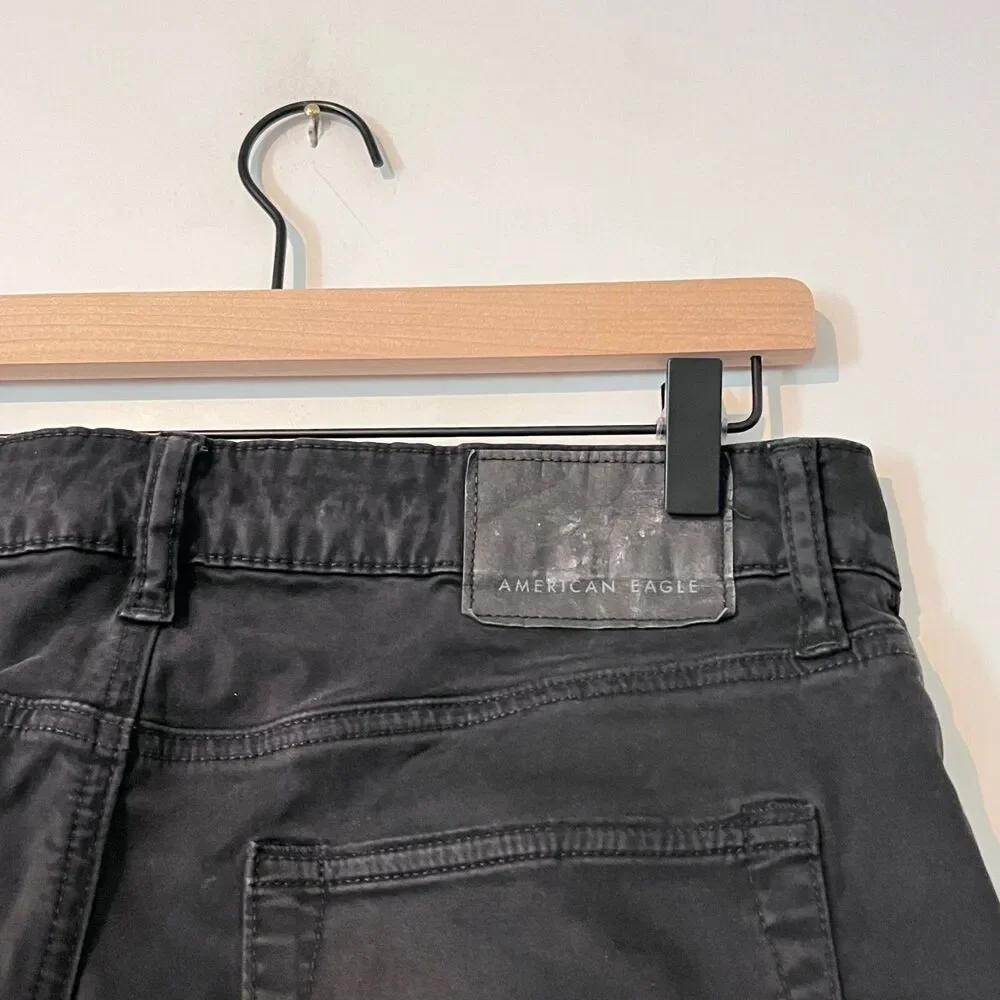 American Eagle Men Mens Flex Jeans Size 30X30 Charcoal Wash Black Stretch